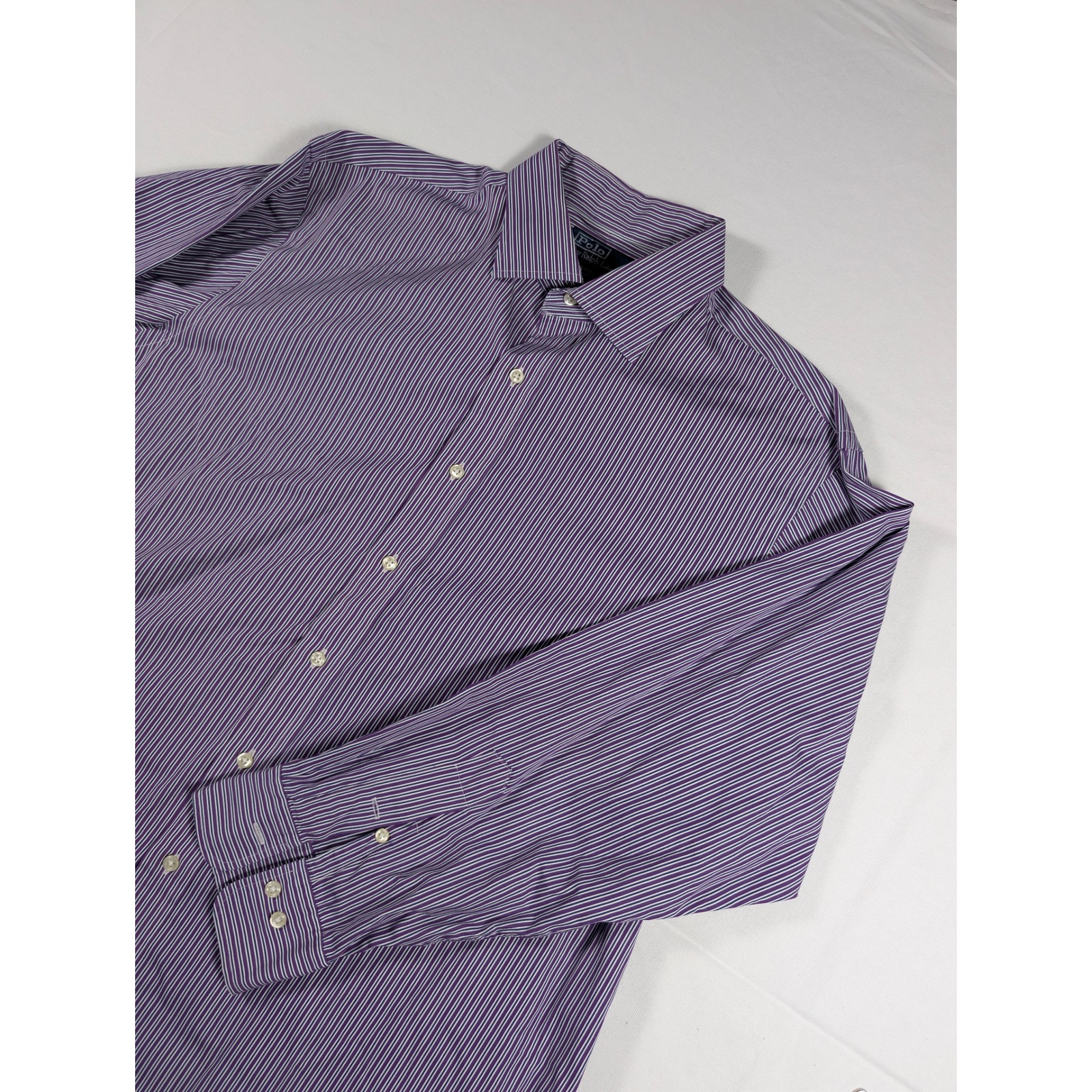 Polo Ralph Lauren Regent Custom Fit Striped Shirt Purple 18 3435